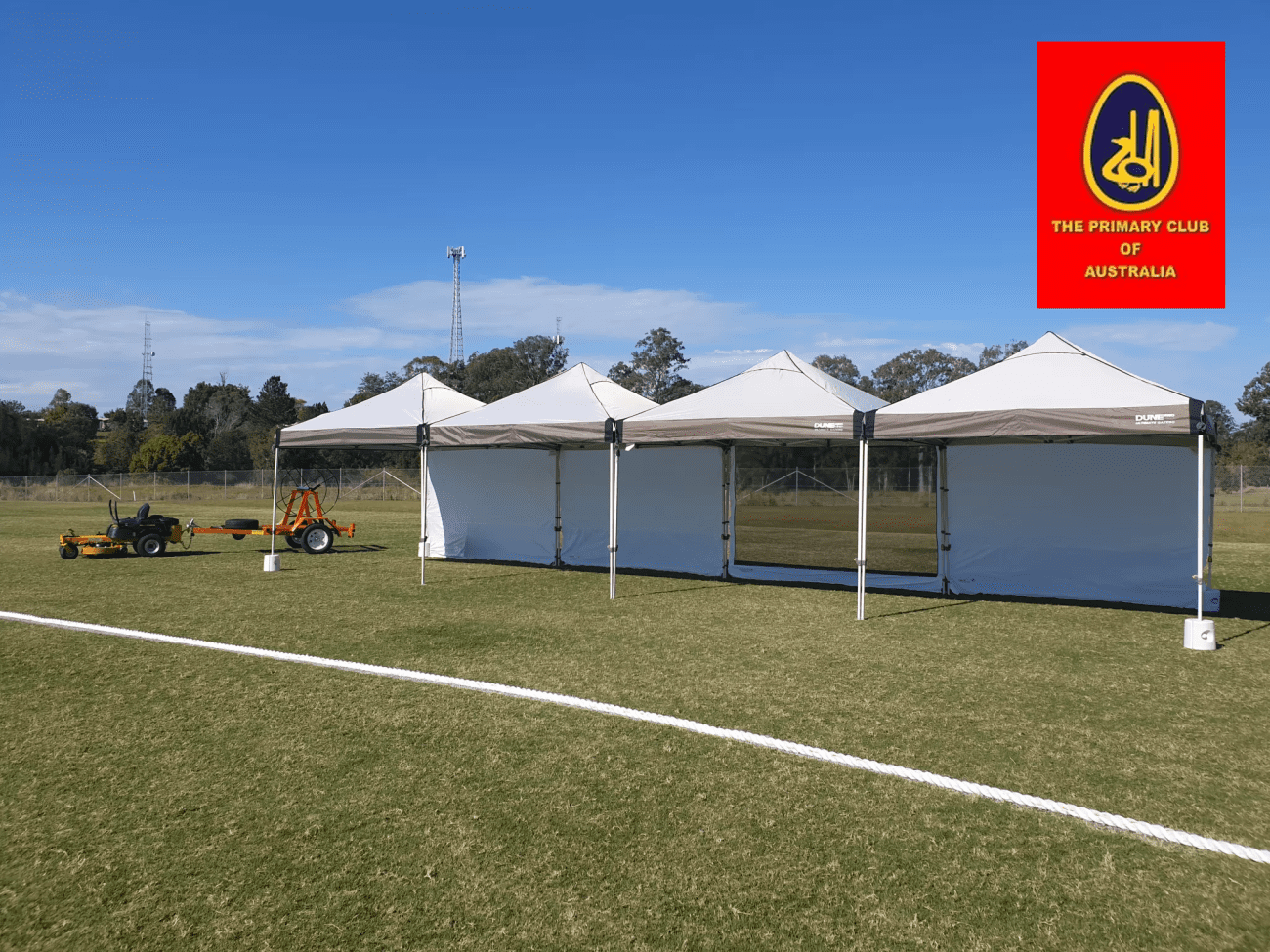 Four 3x3 marquees donated by The Primary Club of Australia